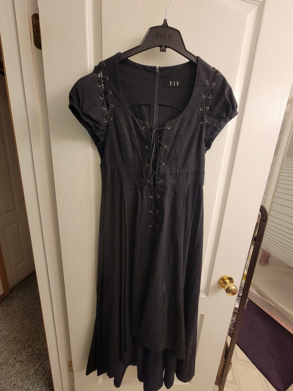 Black Lace-Up Midi Dress by Black Peace Now